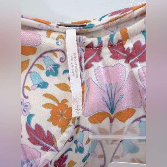 NWT Free People “Sasha” Relaxed Fit Flower Print Mini Dress With Sweetheart Neck - Picture 11 of 15